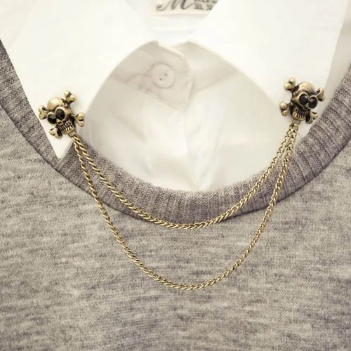 2016 золотая цепочка скелет Броши Значки Гинкго Билоба Нагрудные Контактный Брошь