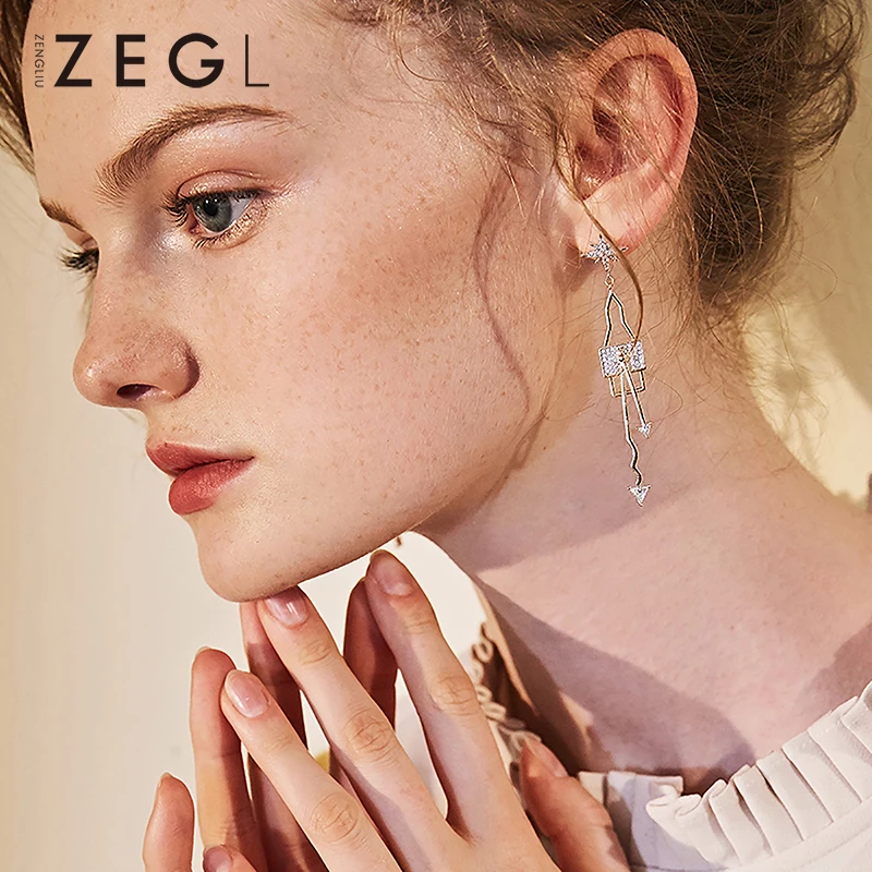 Серьги ZEGL элегантные длинные серьги|Серьги-подвески| |