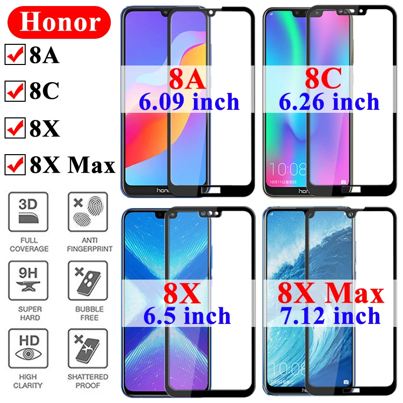 Бронированный лист на для huawei Honor 8X закаленное стекло Max 8xmax защита экрана X8 8C Защитная 8A Броня Xonor 8 X Mah Honer C8