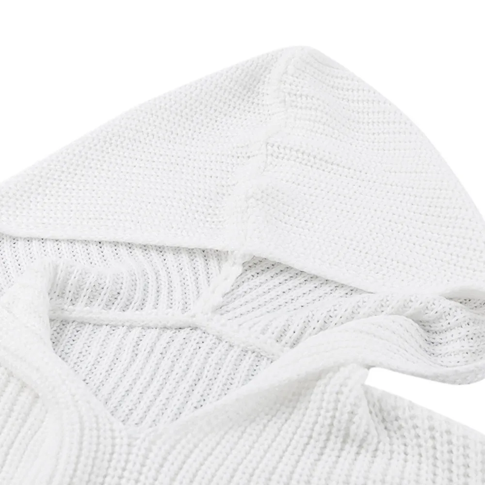 AZULINA Women Sweater Tops Lady Autumn Hooded Long Sleeve Fringed Loose Knit Pullover Female Sweaters Jumpers Pull Femme | Женская