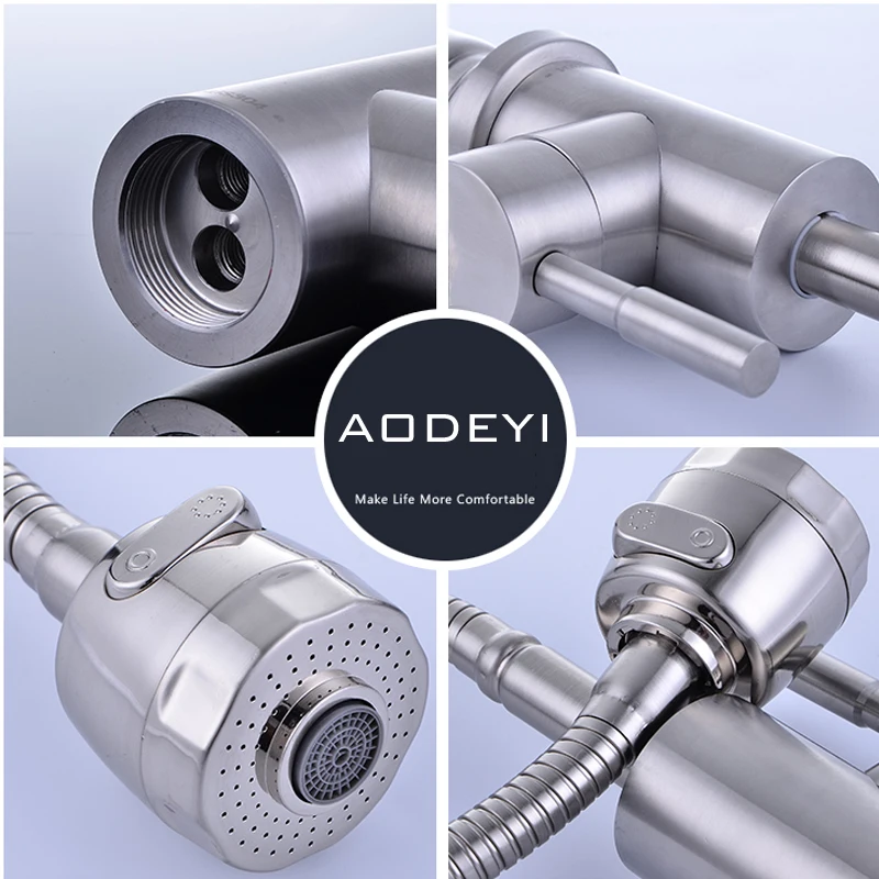 Кухонный смеситель из нержавеющей стали аэратор для горячей и холодной воды 2