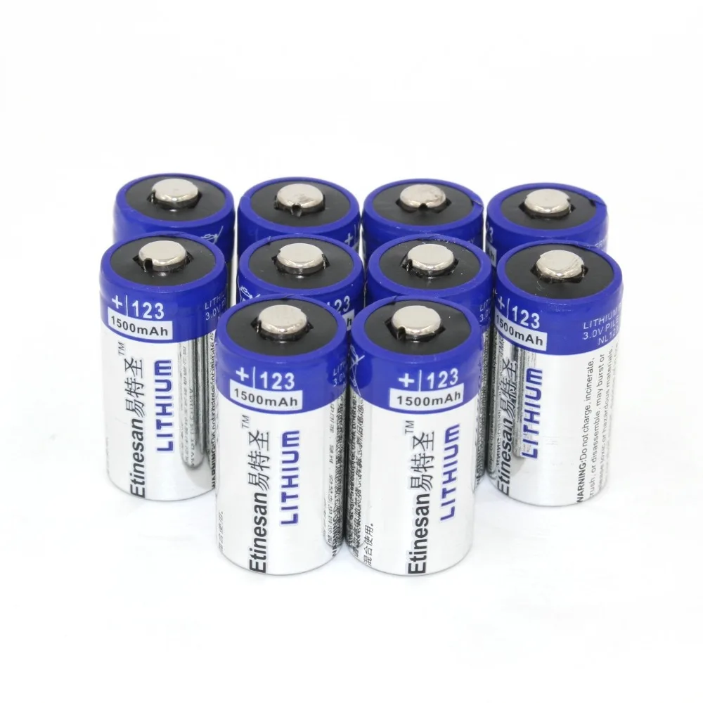 Primary Lithium Flashlight Battery: Etinesan CR123A 3V 1500mAh (4.5Wh 20mA rate non-rechargeable photo battery) | Электроника