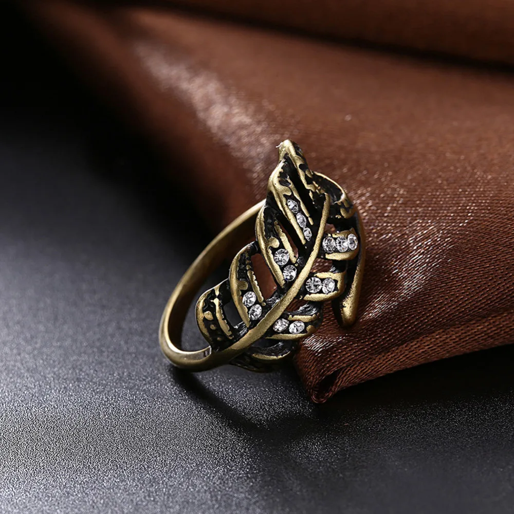 Роскошные Винтаж Кольца для женщина индивидуальность Оливковая ветвь Форма