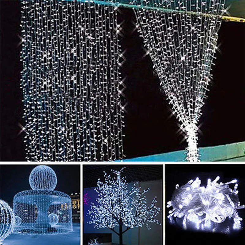 10 м 100LED Рождественские Свадебные вечерние светящиеся вечерние принадлежности для декора открытый Сказочный светильник-гирлянда с вилкой США