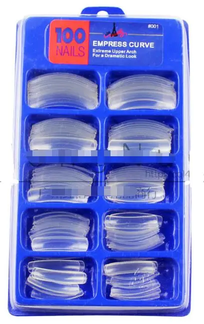 100 шт. салонные накладные ногти из акрила естественного чистого цвета белый