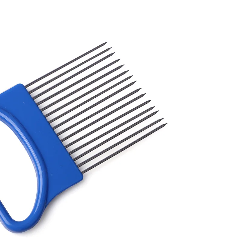 1 шт. легко нарезать лук держатель вилка из нержавеющей стали + пластиковый