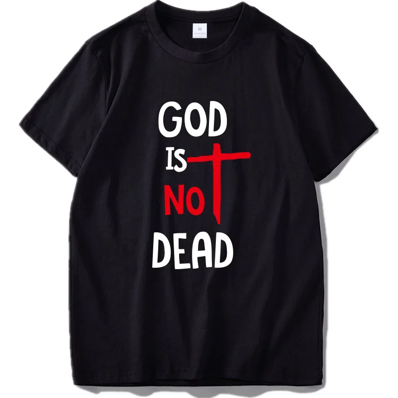 Футболка мужская с надписью God Is No Dead 100% хлопок|Мужские футболки| |