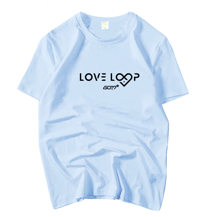 Kpop got7 новинка футболка с надписью love loop и принтом в стиле унисекс круглым вырезом