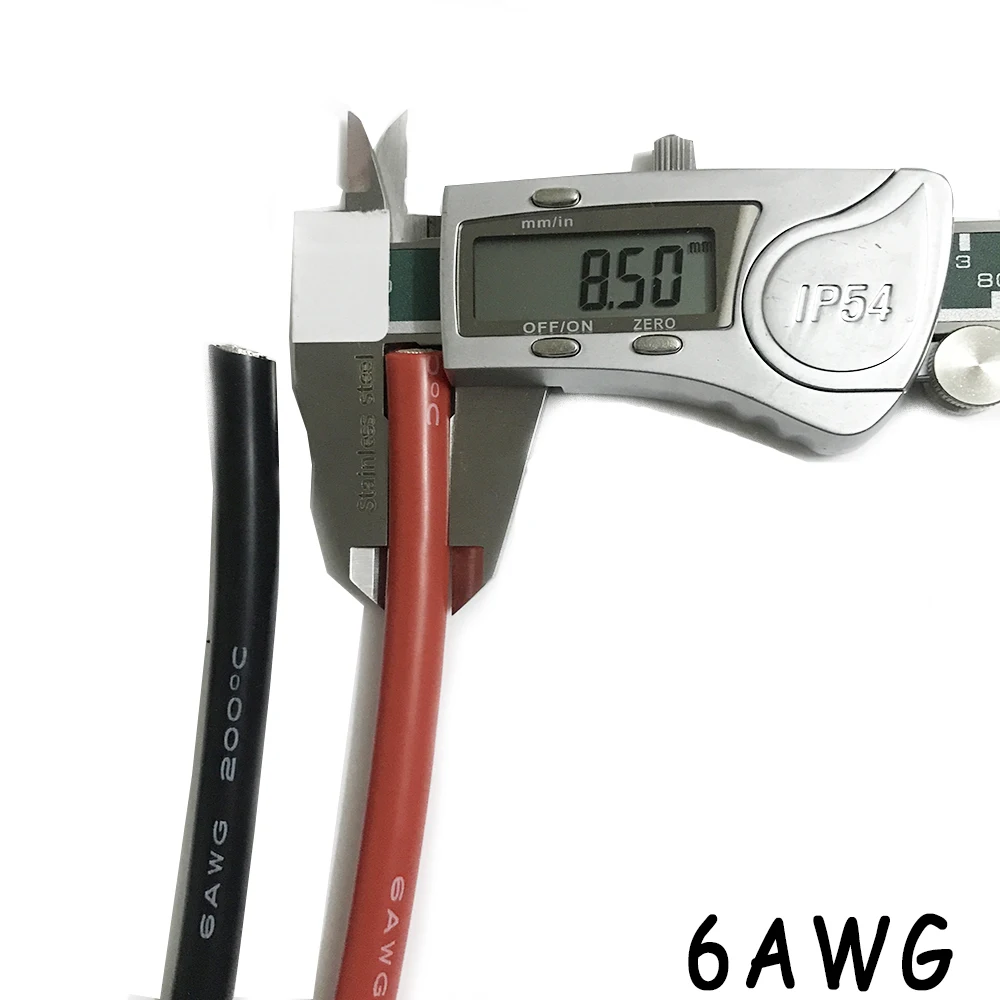 Высокотемпературный силиконовый кабель 7 AWG ультрагибкий Тестовый Кабель черный