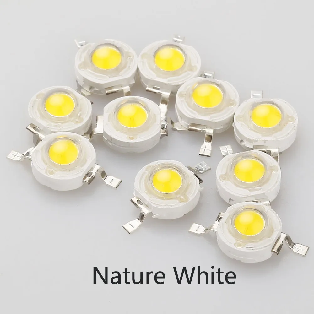 Nature White GLSZ 10 шт. высокомощный светодиодный чип CREE 1 Вт Светодиодный светильник светодиод теплый белый RGB SMD DIY COB светильник лампа бусины для DIY - Испускаемый цвет: Nature White
