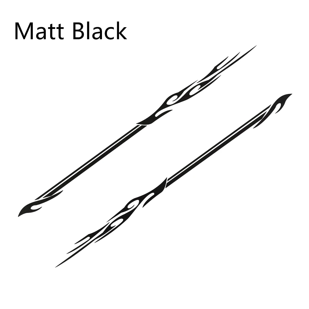 Matt Black 2 шт 240 см х 12 см стильные длинные полосатые автомобильные наклейки авто виниловые боковые наклейки для кузова автомобильные гоночные спортивные наклейки аксессуары для тюнинга автомобиля - Название цвета: Matt Black