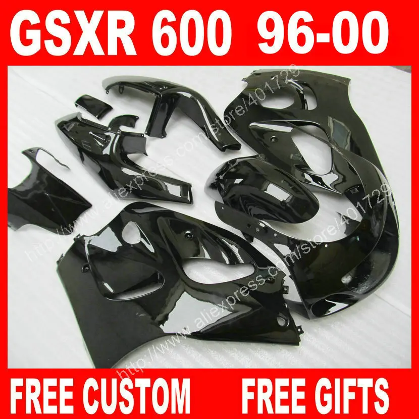 

Free custom Fairings for SUZUKI SRAD 1996 1997 1998 1999 2000 GSXR600 GSXR750 glaring black 96-99 GSXR 600 750 fairing kit DB663