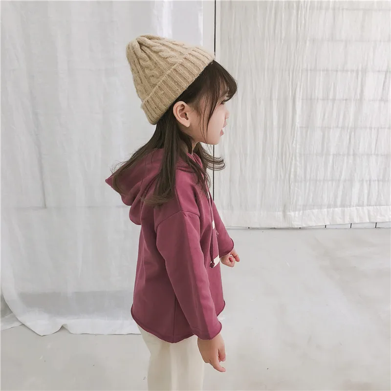 Autumn 2018 Korean style girls number printed long sleeve hoodies kids cotton casual clothes children loose sweatshirts | Детская одежда