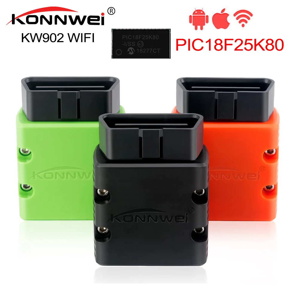 KONNWEI ELM327 wifi V1.5 PIC25K80 KW902 Автосканер ELM 327 wifi Поддержка IOS для iPhone iPad и Android PC EML327 полный протокол
