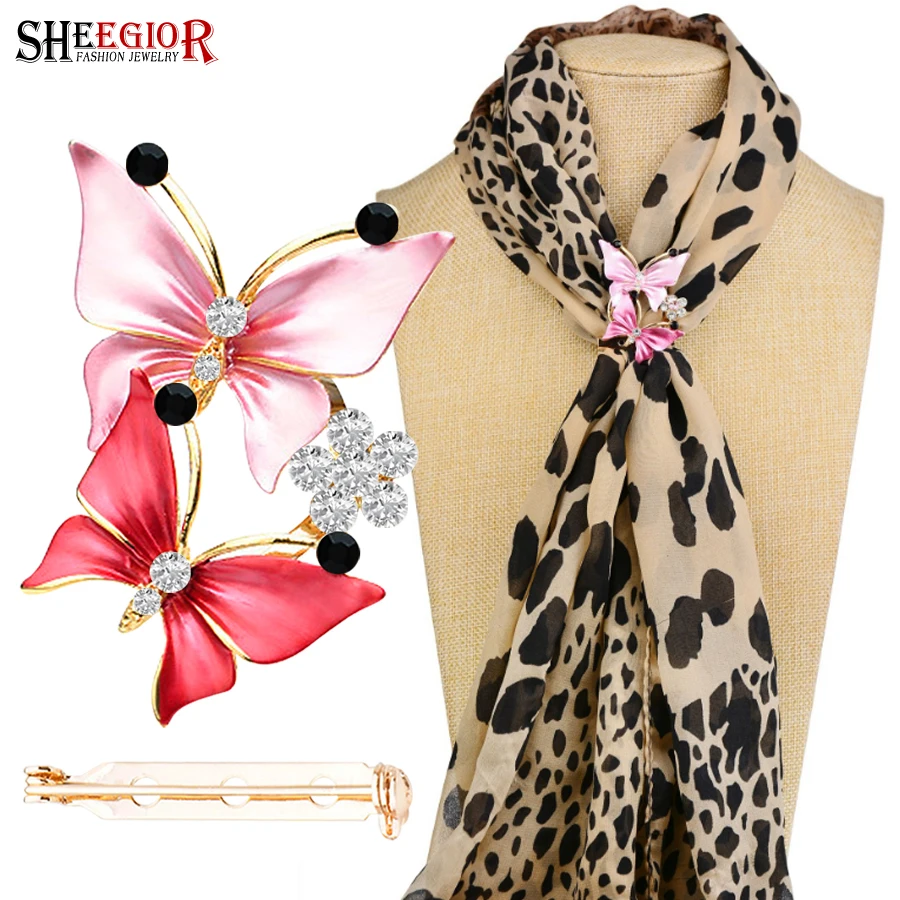 Брошь shegior в форме бабочки для шарфа Женская Модная бижутерия романтичная