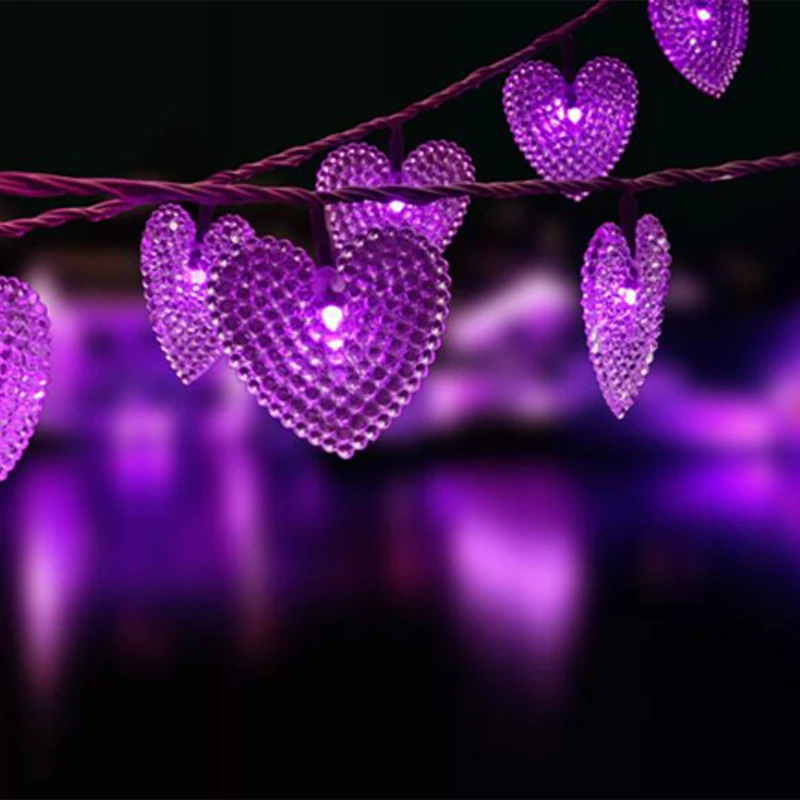 30LED Солнечный любящее сердце строка светильник свадебное платье для