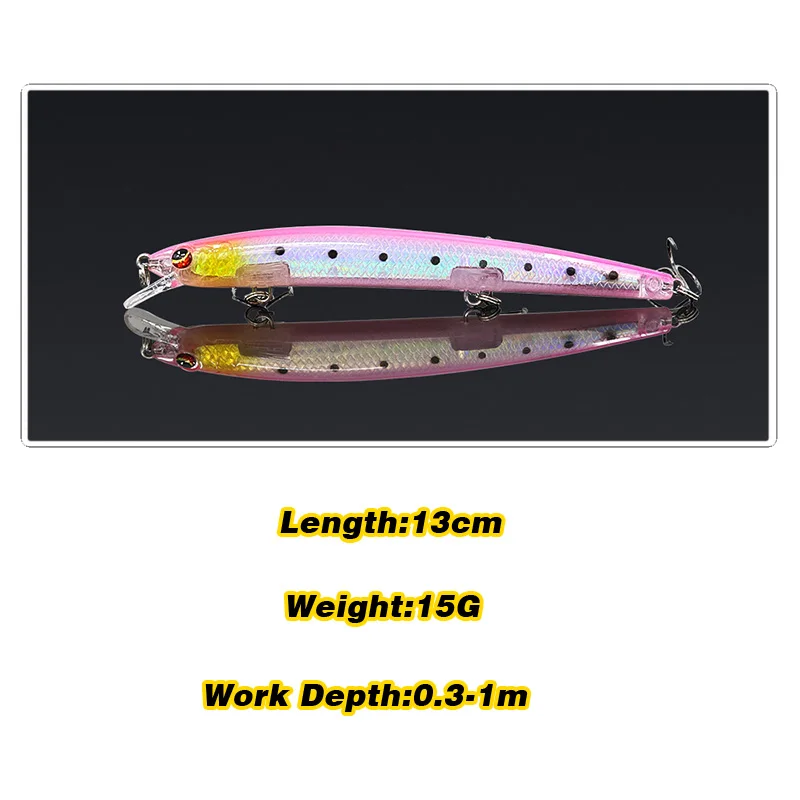 

TUYA Wobbler Fishing Lure Minnow Jerkbait Trolling Fishing Hard Lure Jerk Baits Treble Hooks Bass pike carp Culter 13cm 15g