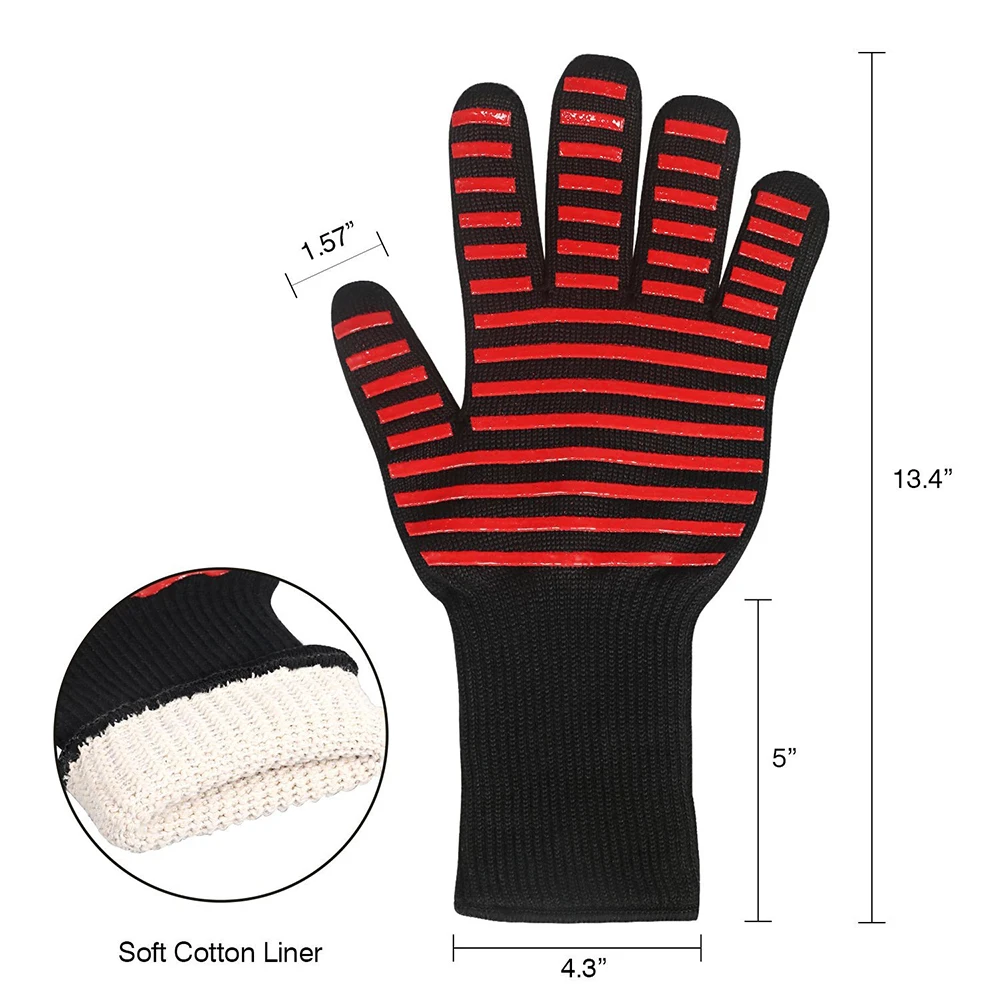 Перчатки для приготовления барбекю 1472 F термостойкие изолированные гриль