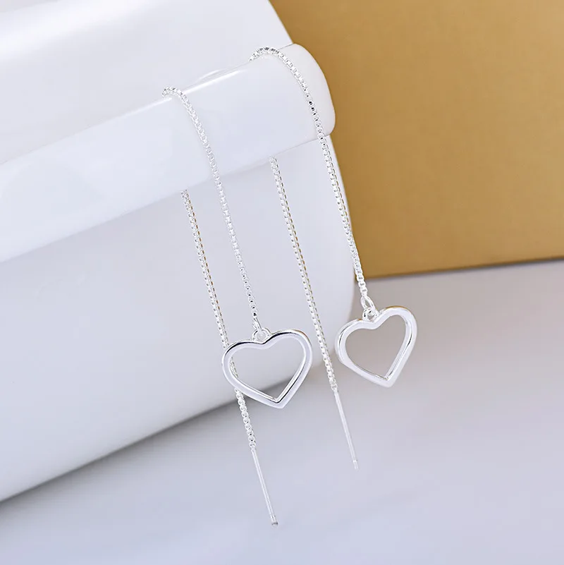 Женские длинные серьги кисточки из серебра 925 пробы|Серьги-гвоздики| |