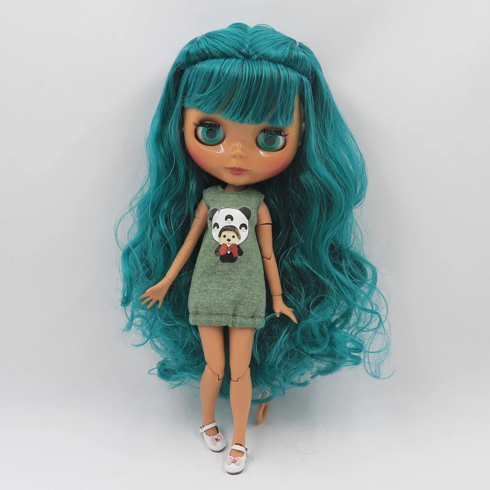 Кукла Blyth без одежды 30 см Симпатичные зеленые вьющиеся волосы четыре цвета кожи 1/6