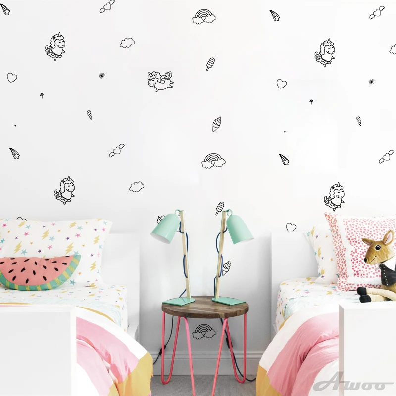 

Милые настенные Стикеры с лошадью милые животные голова обои ПВХ водонепроницаемый самоклеющийся арт для детей спальня домашний декор YQT085