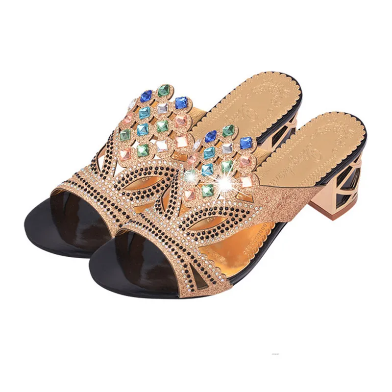 SAGACE/Новинка летние модные женские босоножки на высоком каблуке со стразами