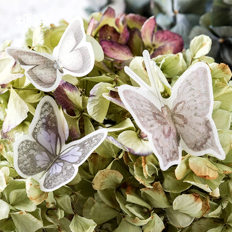 XINAHER 50 шт./пакет винтажные бабочки цветы маленькие вещи бумажные наклейки