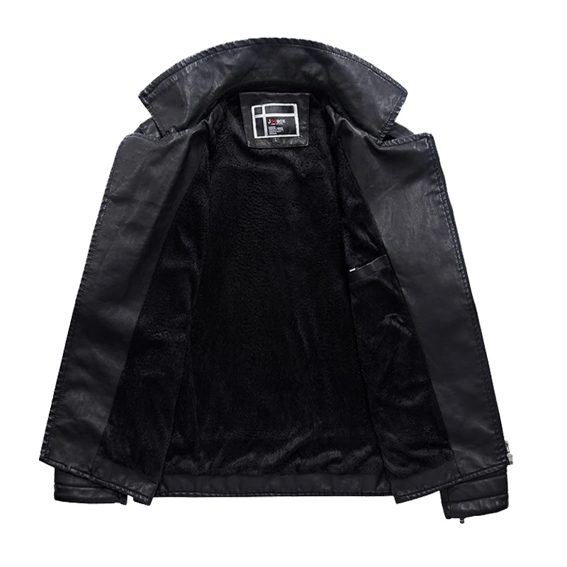 Мужская куртка из искусственной кожи новинка 2018 зимние мотоциклетные кожаные