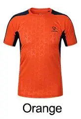 LS010 Orange Цветная футболка для бега, мужские топы, футболки, мужская футболка для тренировок, бадминтона, короткий рукав, для спортзала, фитнеса, футбола, Майки для пеших прогулок - Цвет: LS010 Orange