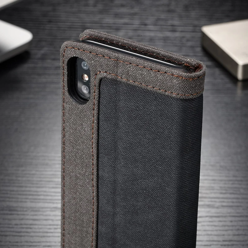 Холщовый чехол кошелек для телефона с iPhone 5 5S SE карт магнитный книжка X Xr Xs Max 8 7 6 6S