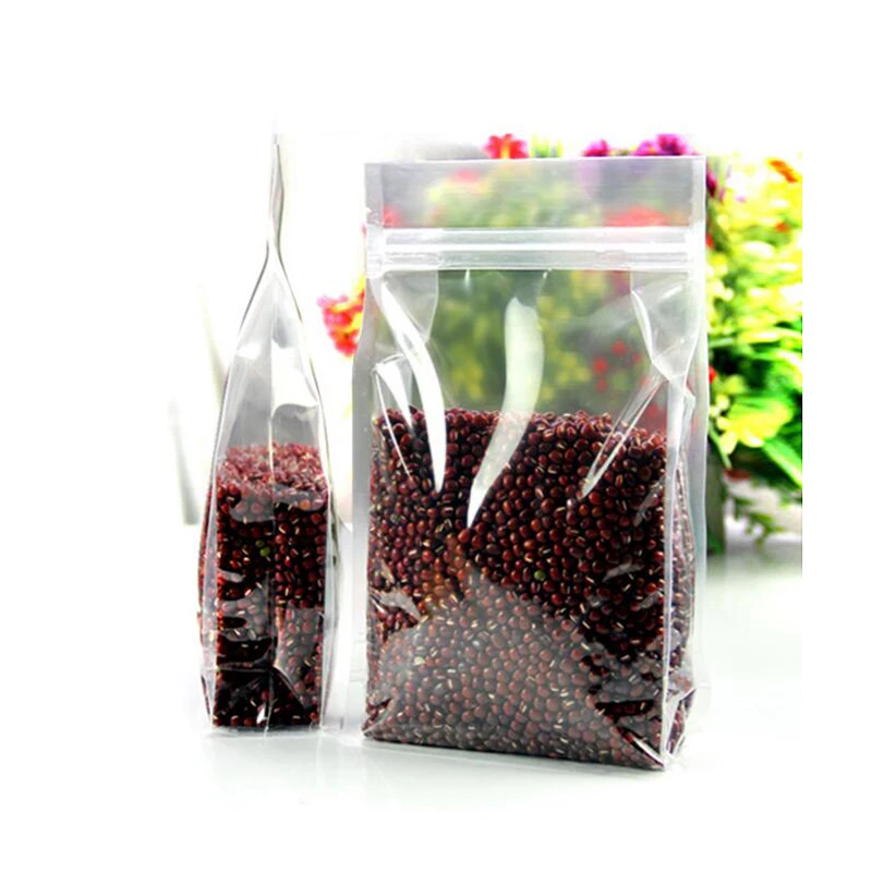 100 шт большой возможности еды влагостойкие мешки прозрачные сумки стоят вверх