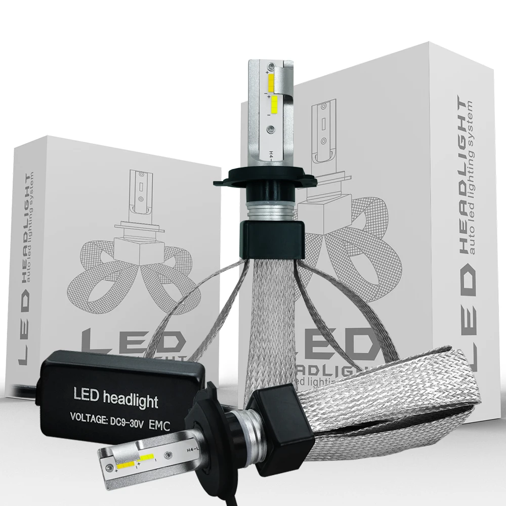 COOLFOX 12v Lampada Farol светодиодный H4 Лампа Luces Para Автомобильная фара лампа дальнего