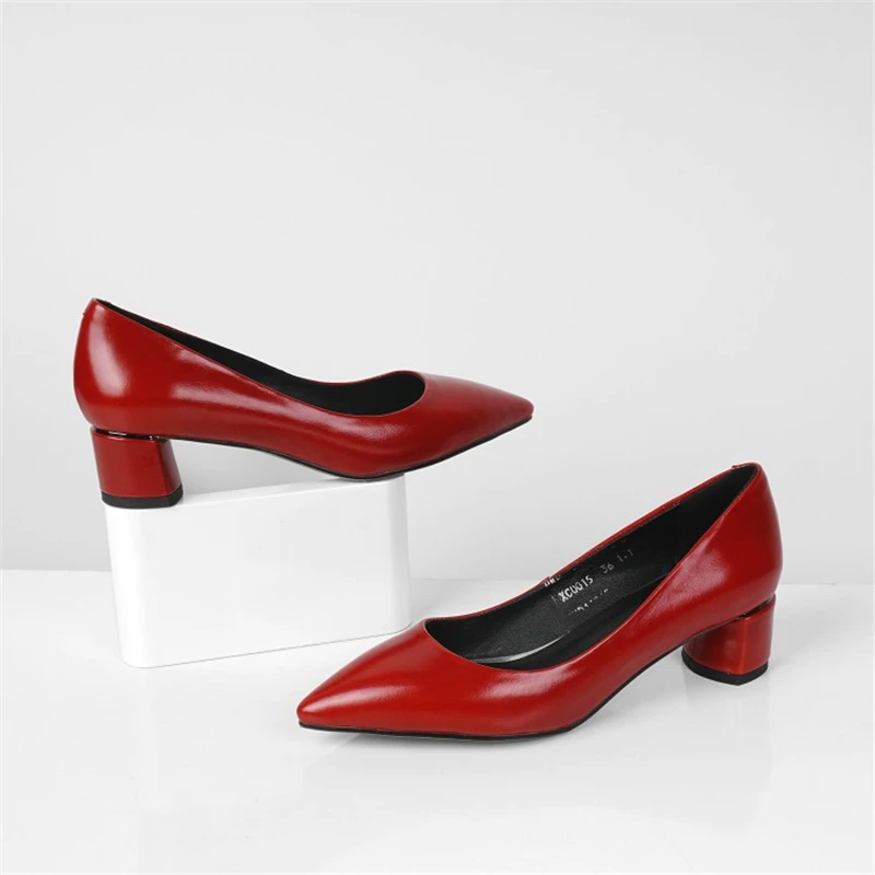 MSSTOR/красные туфли из натуральной кожи Выразительные пикантные Вечерние на