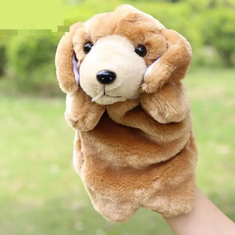 Ручная кукла марионета марионетка куклы Плюшевый Слон панда кошка куклы ручное обучение детские игрушки Fantoche ручная кукла s для детей - Цвет: Yellow Dog