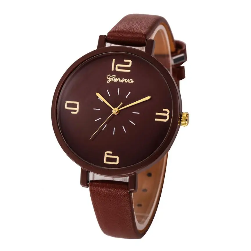 

Geneva design women watches 2019 bussiness ladies casual faux leather quartz wrist watch clock montre femme relogios femininos