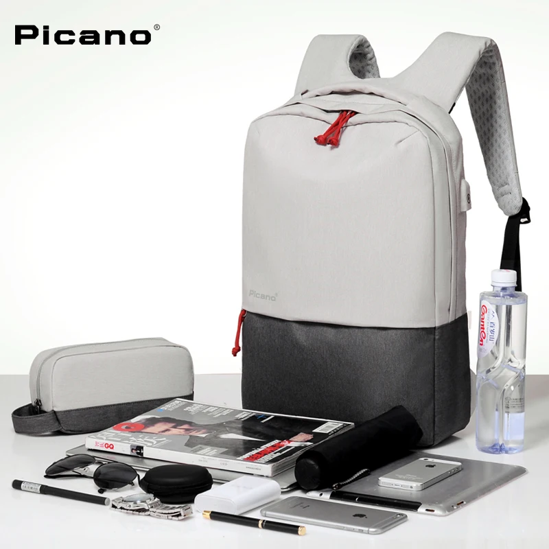 Picano комбинированные сумки 1 Usb рюкзак для зарядки и 1 многофункциональный карман для смартфона женский мужской деловой 15,6 рюкзак для ноутбука PCN021