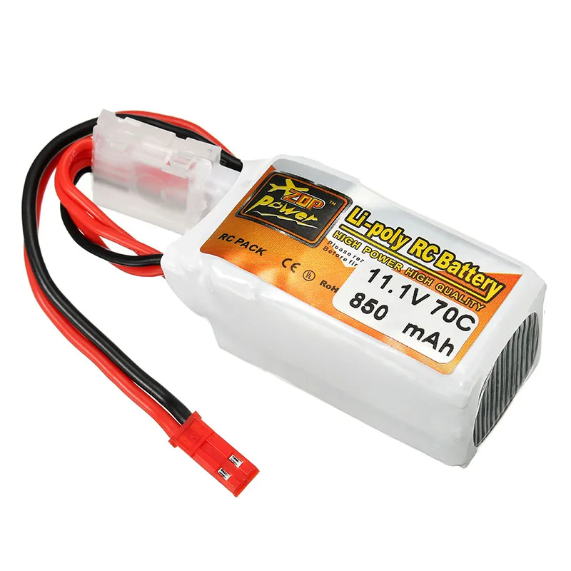 4 шт. ZOP Power 11 1 В 850 мАч 70C 3S Lipo Battery JST Plug для RC FPV Racing Drone | Игрушки и хобби