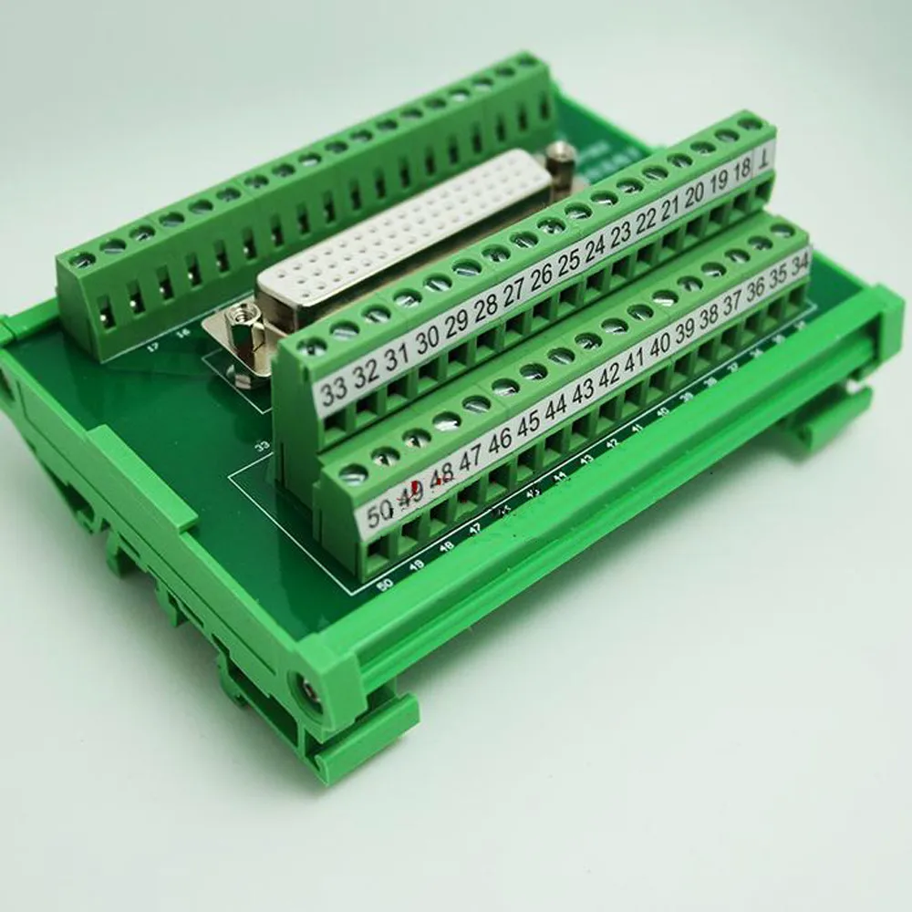 DB50 гнездо D Sub клеммный блок breakout board адаптер кабельная проводка Терминал Тип din-рейки - Цвет: Female DB50