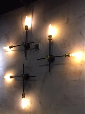 

2018 Abajur Designer Simple Aisle Stairs Bedside Wall Lamp American Village Vintage Iron Rotate Double Head Light Free Shipping