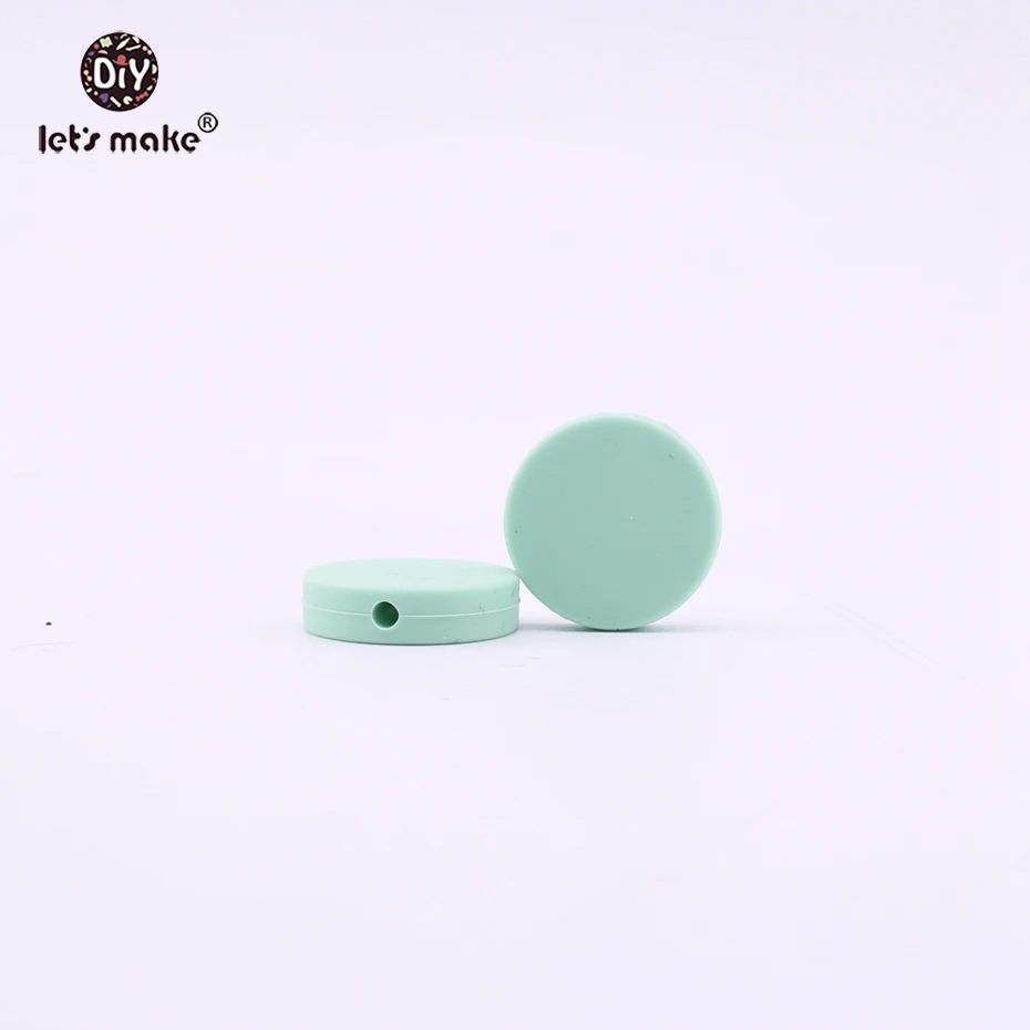 Let's make-rebanada de silicona Rosa 20 piezas 20mm, platillo para masticar, cuentas sueltas, fabricaci&oacute;n de collar de lactancia, accesorios de joyer&iacute;a, mordedor para beb&eacute;-3