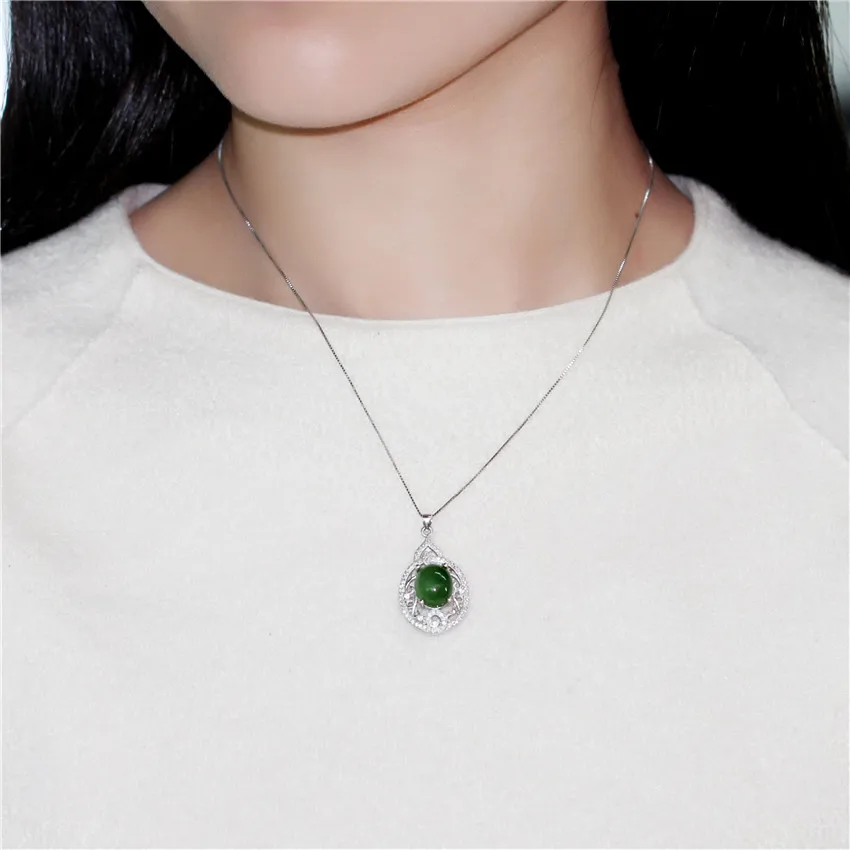 Almei 5ct Jasper природные камни фотоподвески 925 Стерлинговое серебро ювелирные изделия