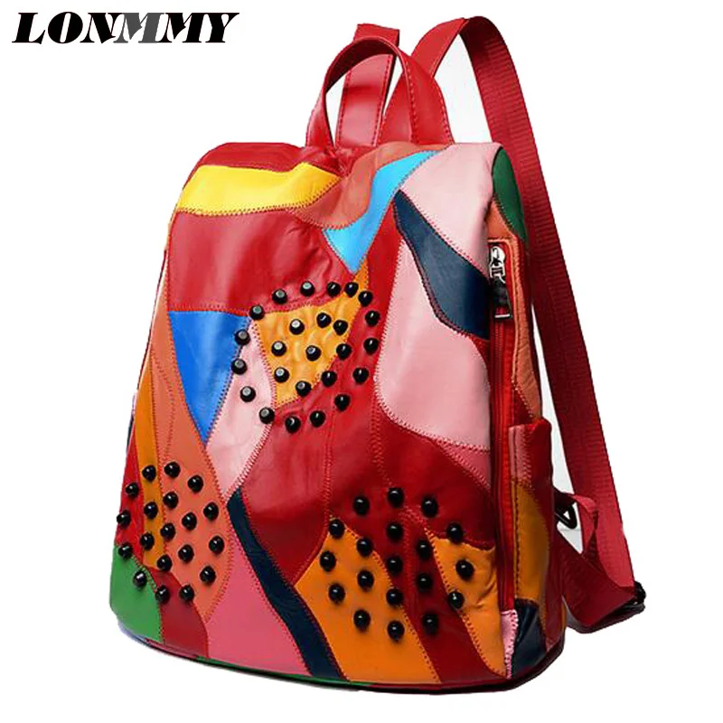 LONMMY из искусственной кожи Для женщин Рюкзаки Мода в стиле хип хоп геометрический