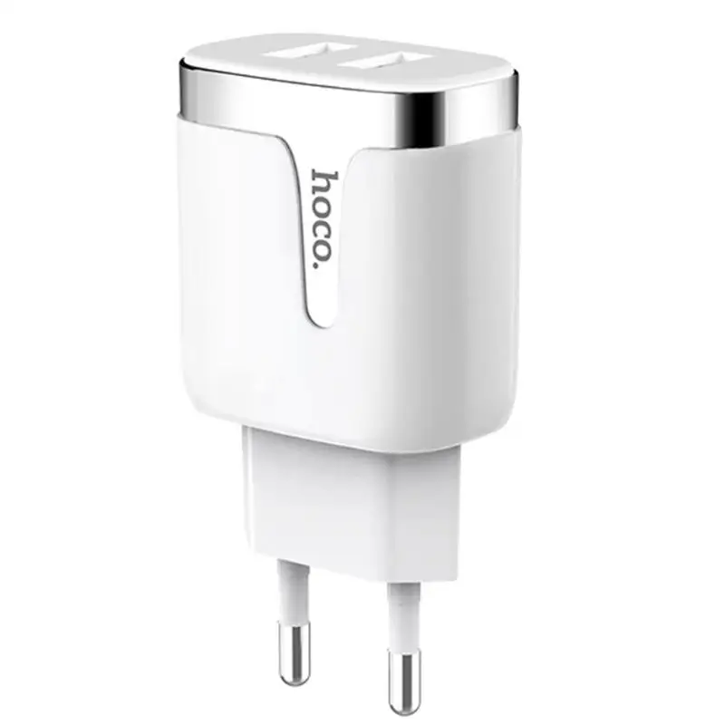 Европейский Союз (ЕС) HOCO C64A двойной USB ЕС зарядное устройство Вилка Путешествия стены зарядки адаптер для телефона - Тип штекера: Европейский Союз (ЕС)