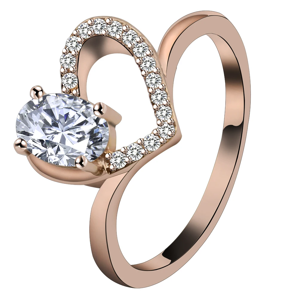 2017 кольцо с сердцем проложенные тонкие Кристальные кольца набор овал куб