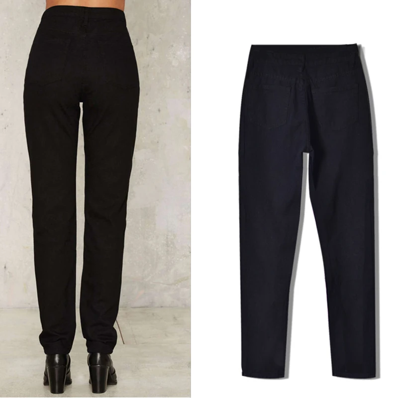 Свободные вышитые Мотобрюки Джинсы для женщин Для с розовым цветочным узором