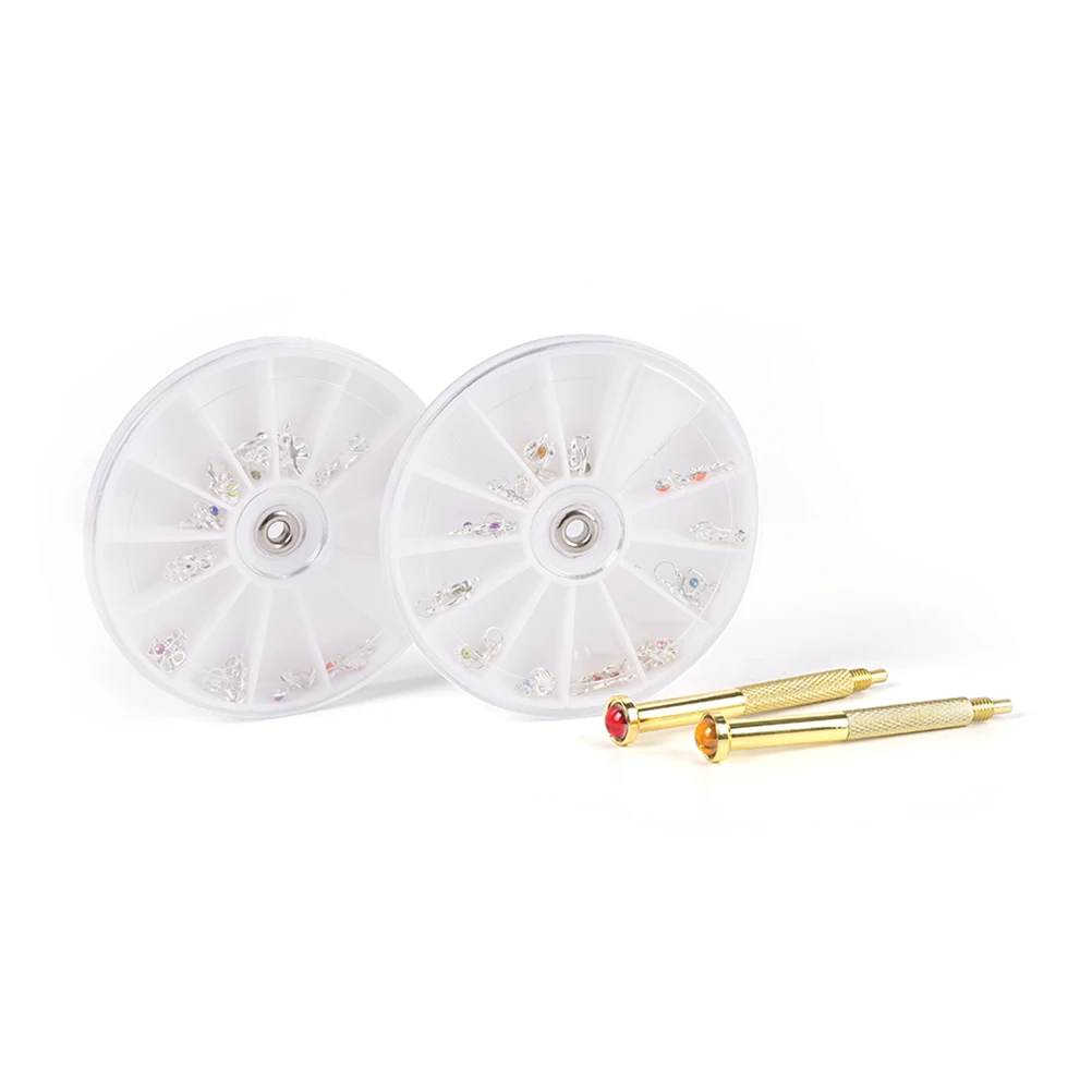 1Pcs Golden Hole Pierce Tool+24 Pendant Dangle Decoration Nail Art Hand Drill Maker Dotting Pen Uv Gel AcrylicTip | Красота и