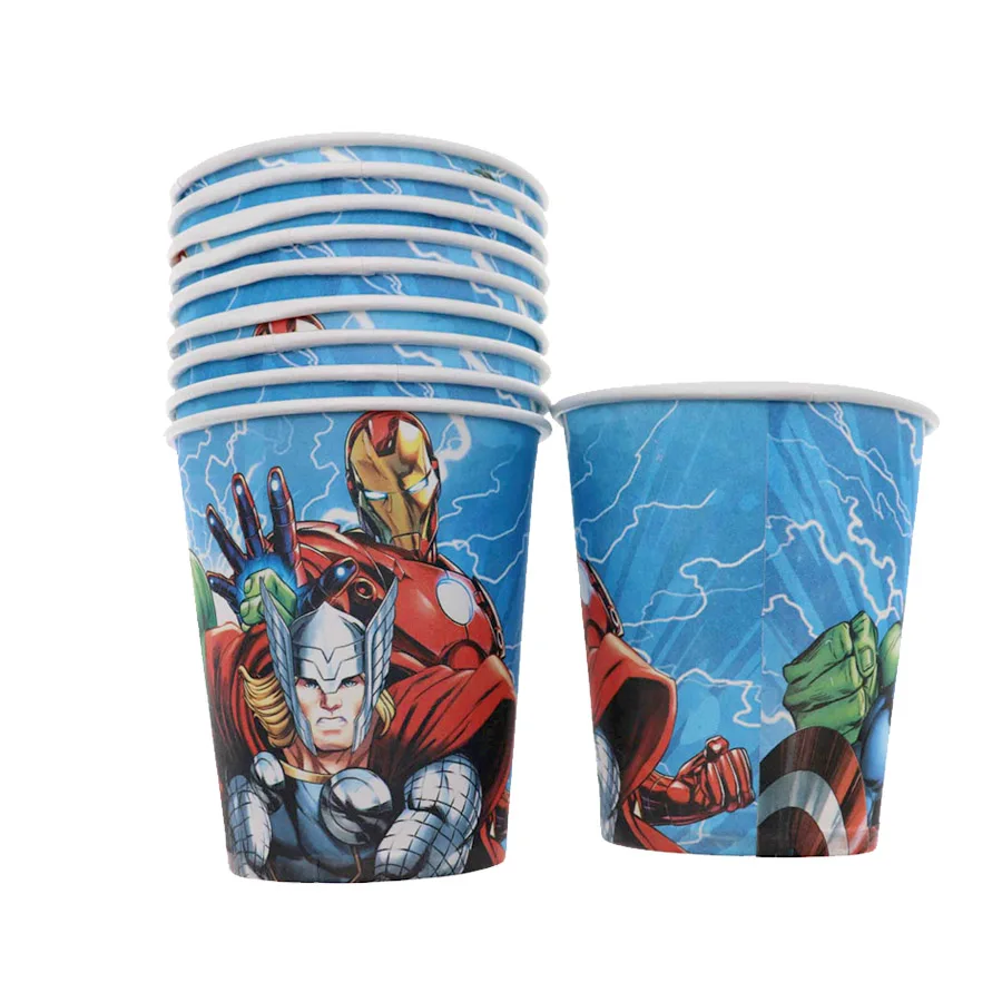 Одноразовая посуда набор бумажных тарелок Мстители украшения для дня рождения