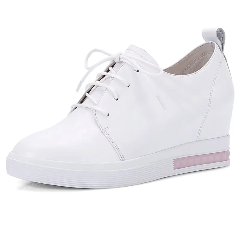 2019 кроссовки Туфли-оксфорды на платформе женские туфли-лодочки из натуральной