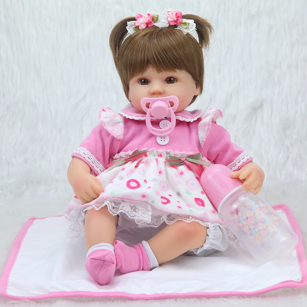 Dollseivvf40 см Силиконовая Кукла Reborn Детская кукла Playmate подарок для девочек 16 дюймов