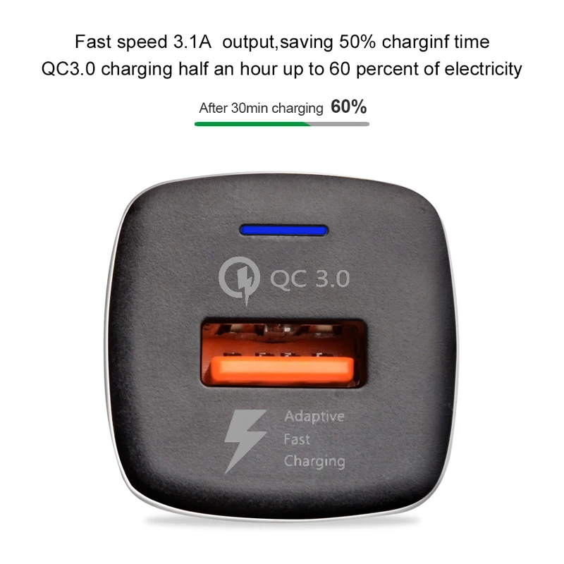 3а быстрое зарядное устройство QC 3 0 Автомобильное Быстрая зарядка для iPhone 8 X XS Max